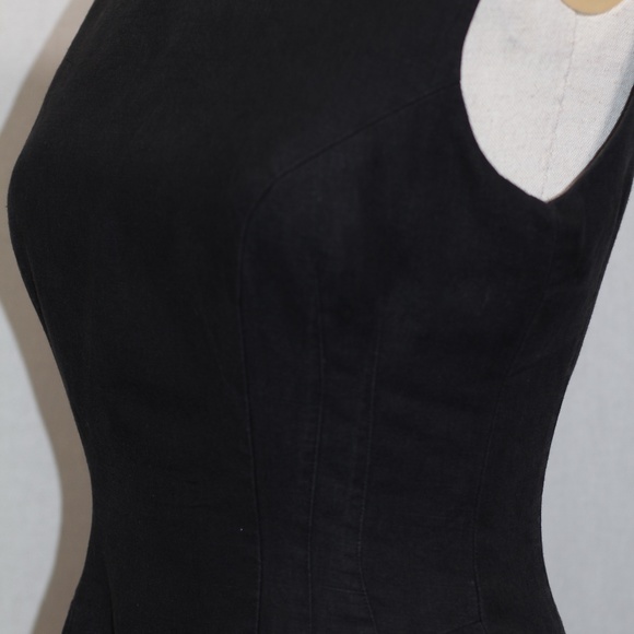 Carmen Marc Valvo Linen Black Dress - Picture 9 of 13